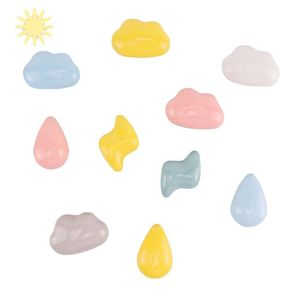 Cute Kids Room Drawer Wardrobe Door Handle Cabinet Furniture Cloud Lightning Rain <strong>Ceramic</strong> Handle <strong>Knob</strong> - Product Image 5