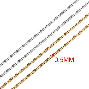 Cadena de Eslabones Rectangulares Martillados, Chapada en Oro de 18K PVD, Acero Inoxidable |   Estilo delicado, se vende por metro para collar o pulsera - Product Image 2