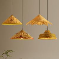 Lampadario in paglia intrecciata, paralume in stile rustico, stile Wabi-Sabi del sud-est asiatico, per homestay, in rattan intrecciato, retrò, in paglia intrecciata.