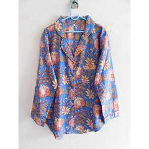 Women Cotton Floral Pajama Set Long Sleeve Shirt and <b>Pants</b> Two Piece Comfortable Breathable Summer Sleepwear Night Suit - Product Image 3