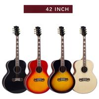 Gitar Akustik Folk 6 Senar 42 Inch Kayu Spruce Solid Mengkilap dengan Bagian Belakang/Samping Sapele dan Fretboard Rosewood untuk Pemula Dewasa