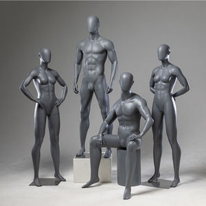 Maniquí Masculino de Fibra de Vidrio Gris Mate, Cuerpo Completo Musculoso, para Exhibición de Ropa Deportiva en Tiendas - Product Image 6