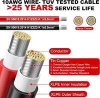 2x100 Fuß 1800V 6mm Verzinntes Kupfer Solar-PV-Kabel 10AWG für Außenbereich, Automobil, Wohnmobil, Boot, Marine