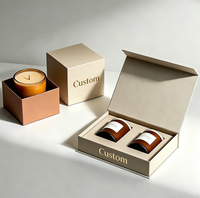 Emballage de bougies/parfums haut de gamme écologique personnalisé, boîte en papier rigide, boîte en carton assemblée en deux parties, économie de main-d'œuvre pour l'expédition
