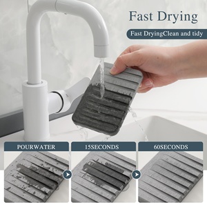 Jabonera de <span class=keywords><strong>ducha</strong></span> de baño de diatomita de lujo Jabonera de almacenamiento con drenaje Oem - Product Image 2