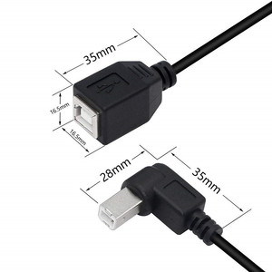 Cable de Impresora USB Tipo <span class=keywords><strong>BF</strong></span> en Ángulo Recto de 90 Grados - Product Image 3