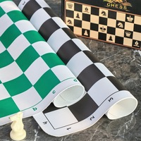 Jeu d'échecs portable personnalisé en cuir PU pour enfants, étudiants et débutants ; Échecs de qualité tournoi en coffret, hauteur du roi 95 mm
