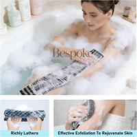 Serviette exfoliante longue en nylon avec logo personnalisé, éponge de bain Loofah pour adultes, accessoire de bain pour un nettoyage en profondeur de la peau