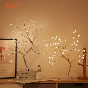 Masa üstü Bonsai ağacı ışık 108 36 LED ışıkları, pil USB işletilen DIY yapay ağaç lambası, masaüstü kapalı dekorasyon ışıkları