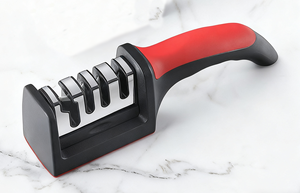 Aiguiseur de couteaux manuel professionnel avec poignée antidérapante en plastique, pour la cuisine, gain de place, lames d'affûtage en pierre, ciseaux - Product Image 4