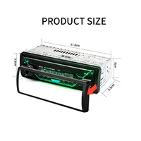 Reproductor MP3 para coche, amplificador de sonido de radio FM, MP3, BT, USB, tarjeta pequeña TF, luces de colores