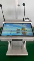 Table de conférence avec écran LCD de 32 pouces, microphone, podium intelligent avec base de levage automatique, podium interactif pour église et salle de classe