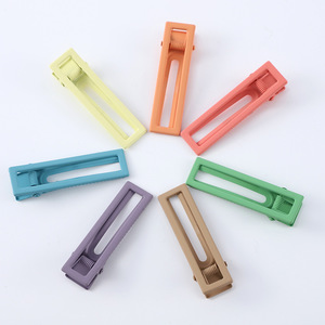 Pinzas para el cabello de colores dulces para mujer, pinzas laterales rectangulares de 12 cm, accesorios casuales para el cabello, pinza metálica para el cabello - Product Image 2