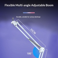 Support de microphone et de téléphone TopYun en métal avec éclairage RGB, bras articulé réglable pour diffusion en direct et studio de bureau