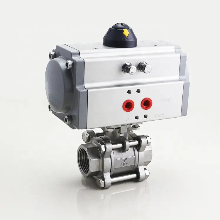 AT-63 Series 90 degree double acting spring return rotary piston air operated pneumatic valve actuator