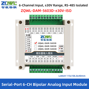 Module d'entrée <span class=keywords><strong>analogique</strong></span> multicanal |   16 bits, précision de 0,1 %, Modbus RTU |   Gamme ±30V, RS-485 isolé - Product Image 4