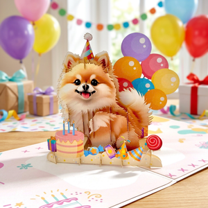 Carte de vœux 3D mignonne pour chien, artisanat vietnamien, meilleur prix, pour les amoureux des chiens, tendance, artisanat en papier fait main - Product Image 1