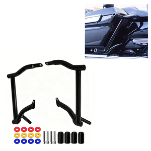 Sacoche de selle style One Word pour moto, barre de protection arrière pour Harley Touring 2009+, protection de bagages, pare-chocs en acier noir - Product Image 5