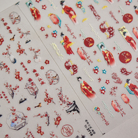 Usine ongle autocollant auto-adhésif printemps fleurs tomoni 5d gaufrage autocollant nail art décalcomanies