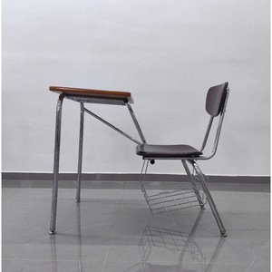 Conjunto de escritorio y silla para estudiantes, con superficie de madera, estructura metálica, diseño minimalista, para uso escolar. - Product Image 3