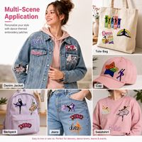 Lot de patchs brodés à coudre ou thermocollants sur le thème de la danse, avec motifs de ballerine, Just Dance, arc-en-ciel joyeux et pointe de danse musicale