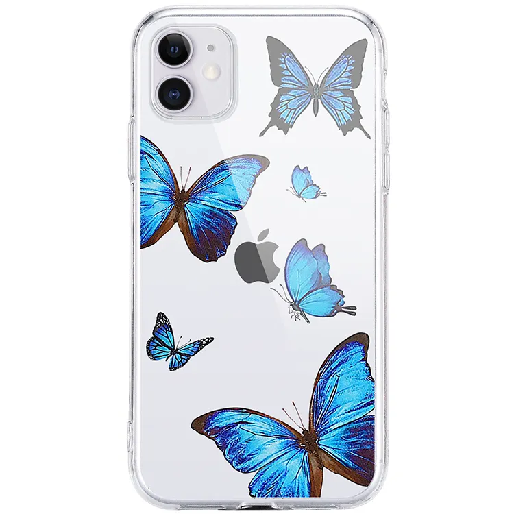 Fashion Butterfly Printed Phone Case For iPhone 12 Pro Max/11 Pro Max/7/7Plus/8Plus Fundas Para Celulares For iPhone 12/12 Mini