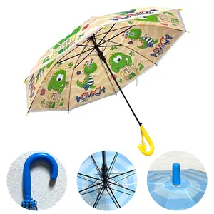 Payung Kinder niedlicher Karikatur-Regenschirm wasserdicht winddicht Karikatur automatischer Regenschirm Kinder Sonnenschutz gerader Regenschirm