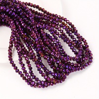 Perles Rondelles en Verre Facetté 4MM pour la Fabrication de Bijoux, Perles en Cristal en Vrac pour Adultes, Breloques pour Bracelets, Artisanat DIY, 110 pièces/brin