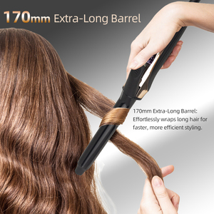 Fer à boucler électrique en céramique extra-long EFA C2033 |   Barillet de 170 mm |   Chauffage rapide PTC |   Contrôle de température LED |   Utilisation en hôtel et en salon - Product Image 2