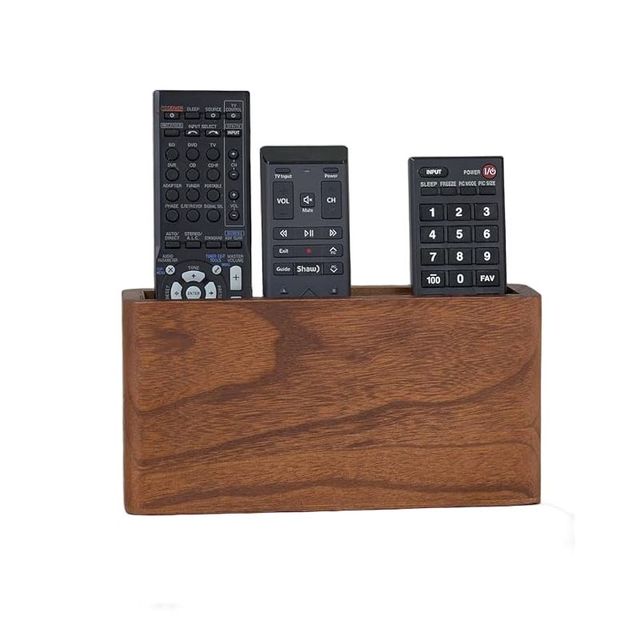 Adhesive Wall Mount Caddy Keeps Wooden Remote Control Holder