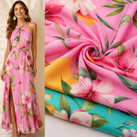 Tissu imprimé en rayonne viscose 100 % doux et respirant, tissé uni, pour la personnalisation de vêtements d'été