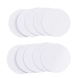 Etiqueta NFC programable de PVC redonda en blanco, tamaños de 25MM a 50MM, tarjetas de moneda de código QR regrabables de 215 <span class=keywords><strong>Chip</strong></span> para membresía y pago - Product Image 1