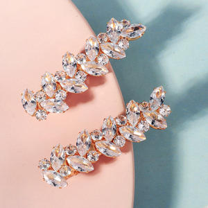 Nieuwe stijl sprankelende zirkoon zijhaarspeldjes <span class=keywords><strong>2</strong></span> stuks/set Zoete veelzijdige bladvormige hoofdband Mode dagelijkse haarspeldjes - Product Image 3