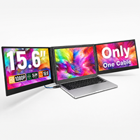 15.6 inç Taşınabilir Dizüstü Bilgisayar Monitörü IPS Panel Oyun Monitörleri Tek Kablo Tip-C Tak ve Çalıştır Ekran Monitörü Win/Mac ile Uyumlu