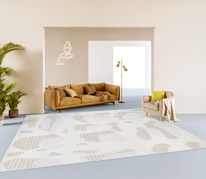 พรมตกแต่งบ้านสไตล์โมเดิร์น คอลเลคชั่นโนรา รุ่นใหม่<span class=keywords><strong>ล่าสุด</strong></span> สีขาวและเขียว ลายตัดวง ปี 2023 ดีไซน์ใหม่ ผลิตด้วยเครื่องจักร กันลื่น ป้องกันคราบ - Product Image 3