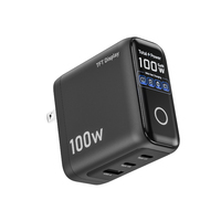 Chargeur USB C PicoGo Pro AH22 100W, charge rapide avec affichage intelligent, chargeur GaN 3 ports, charge intelligente, chargeur AVS