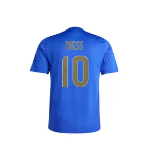 Roupa azul para equipe de futebol masculina e infantil, uniforme respirável para treinamento esportivo, roupa ideal para a temporada 24-25