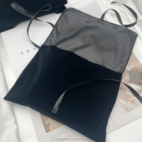 Pochette en velours écologique avec bordure métallique, fermeture magnétique, intérieur lisse, bandoulière amovible, sac accessoire pour soirée