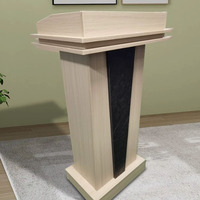 Podio para Funerales con Acabado en Madera Brillante y Escritorio Amplio para Uso de Bebés y Adultos en Servicios Conmemorativos en Capillas