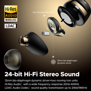 หูฟัง Soundpeats <span class=keywords><strong>Opera</strong></span> 05 TWS ไดรเวอร์ 12 มม. ควบคุมแบบสัมผัส รองรับโคเดก LDAC พร้อมระบบเสียงความละเอียดสูง ดีไซน์แบบ In-ear ที่ออกแบบตามหลักสรีรศาสตร์ - Product Image 4