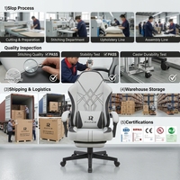 Chaise de jeu ergonomique inclinable et pivotante avec hauteur réglable et revêtement en tissu