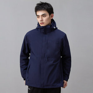 Outdoor 3 In 1 Mountaineering <b>Jacket</b> For Men Thickened Windproof <b>Waterproof</b> Detachable Liner Full Sleeve - Product Image 2