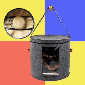 Boîte à chapeaux portable, sac de rangement de grande capacité, pliable, anti-poussière, avec fenêtre Visible pour hommes et femmes, chapeau de voyage à la maison - Product Image 5