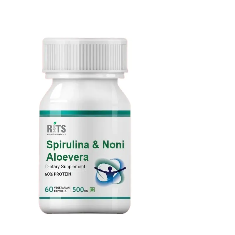 Healthcare Supplement Spirulina Noni Extract Cápsulas Suplemento dietético disponível a preço de atacado da Índia