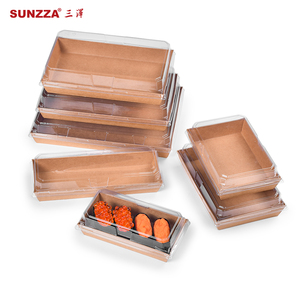 Sunzza食品包装容器,環境にやさしい使い捨て寿司箱クラフト紙箱 - Product Image 4