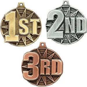 Werks-Custom Award 3D Gold Badminton Bodybuilding-Medaille Taekwondo-Metall Fußball-Sport-Gymnastik-Schule russische Medaille