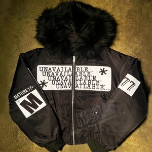 OEM Customized Applique Patch Nylon Windcheater <b>Zip</b> <b>up</b> <b>Jackets</b> for Unisex Hoodie Bomber Fur <b>Jacket</b> Manufacturer - Product Image 2