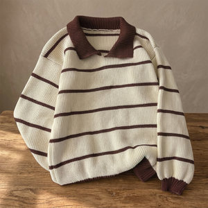Suéter de Punto Liso para Mujer, Transpirable, Antiarrugas, Cuello Camisero, Manga Larga, Cuello Redondo, Otoño Invierno 2026, 100% Tejido - Product Image 2