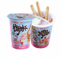 Taza Sumergida Dedo Galleta Bar Chocolate Fresa Leche Sabor Niños Snack