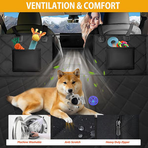 Extenseur de siège arrière pour chiens, lit pour chien à fond rigide, housse de siège de voiture pour animaux de compagnie pour siège arrière, hamac de voiture imperméable pour chiens pour SUV et camion - Product Image 5